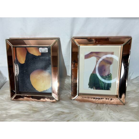 Set of 2 Tahari Frames 5x7 Photo Bronze Mirror 11x9.5" Frames - Picture 1 of 7